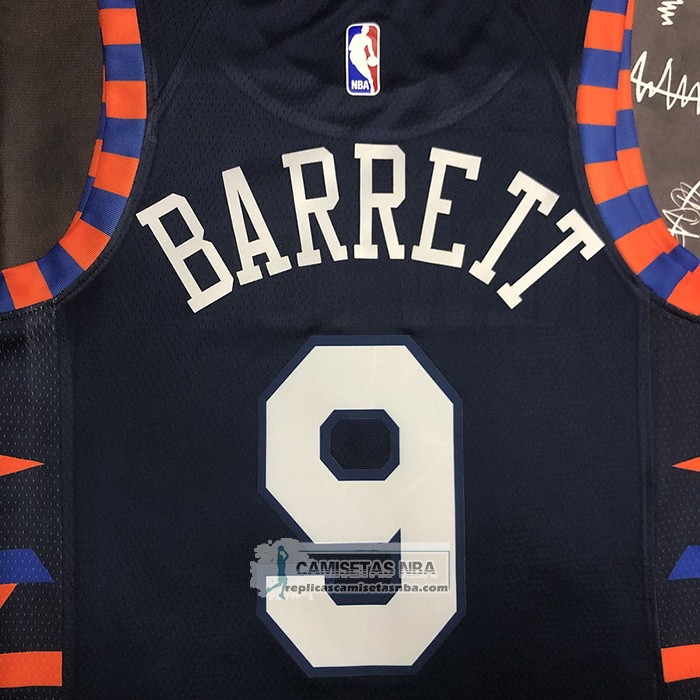 Camiseta New York Knicks RJ Barrett NO 9 Ciudad Edition 2019-20 Azul